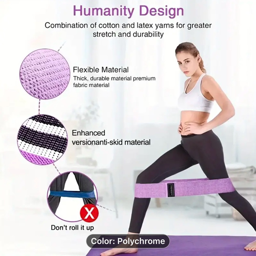Yoga 3pcs Resistance Bands, Multi-functional Fitness Tension Bands - Picture 4 of 7